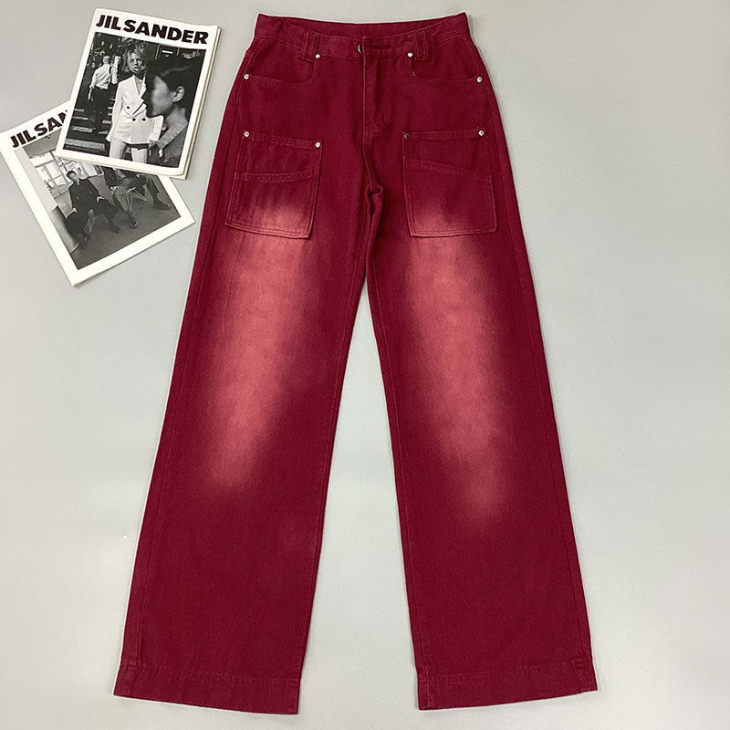 Retro Red Washed Jeans